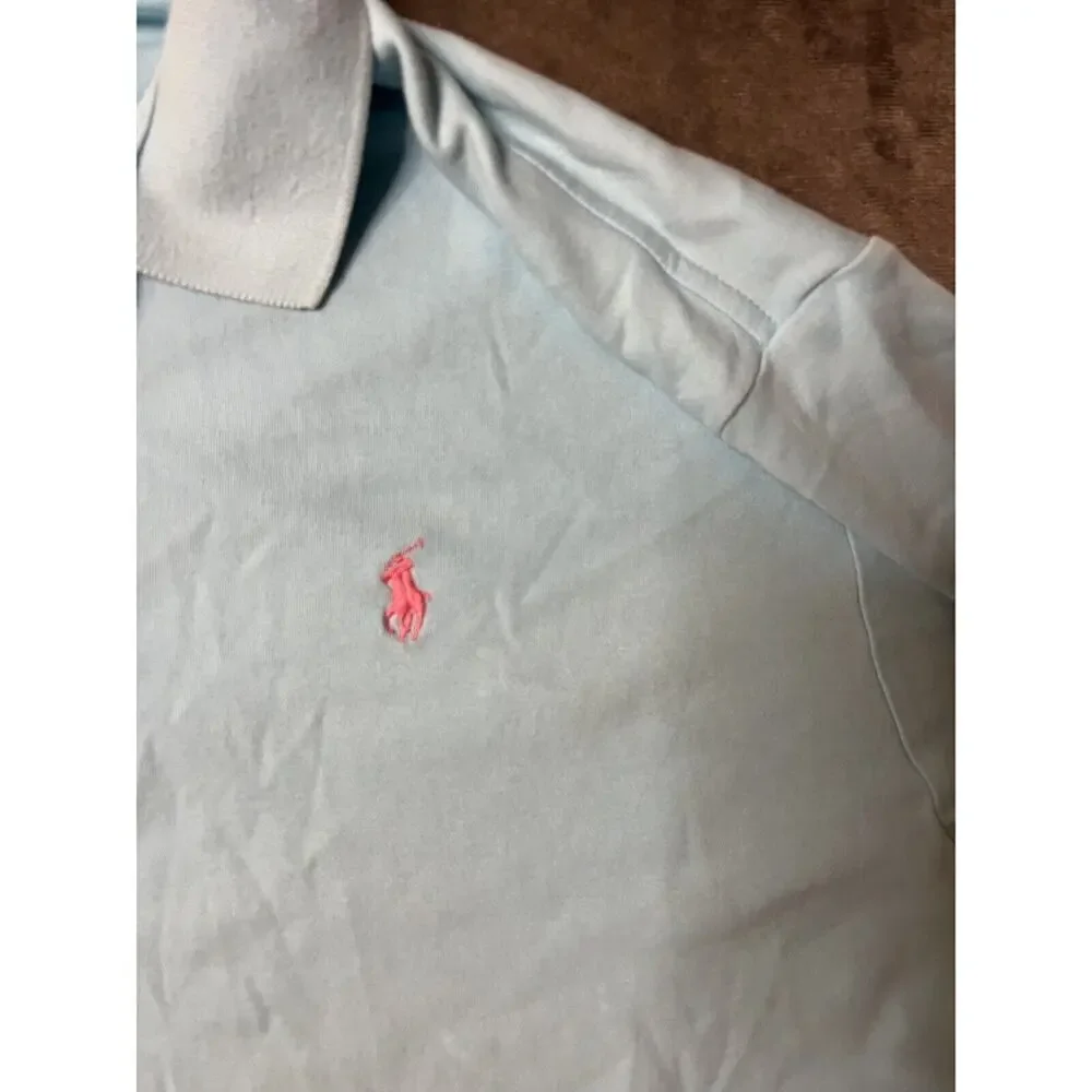 Polo Ralph Lauren Shirt Mens Large Short Sleeve Cotton Blue Golf Casual Outdoors